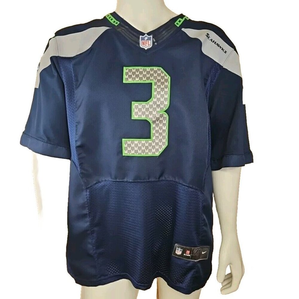 Nike Seattle Seahawks Jersey Russell Wilson #3 On Field Football Mens 48 NFL